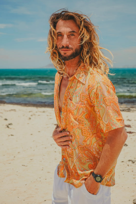 BOHO ÉPOCA FINAL – Men's Short-Sleeve Rayon Shirt (Boho Prints, S–3XL)